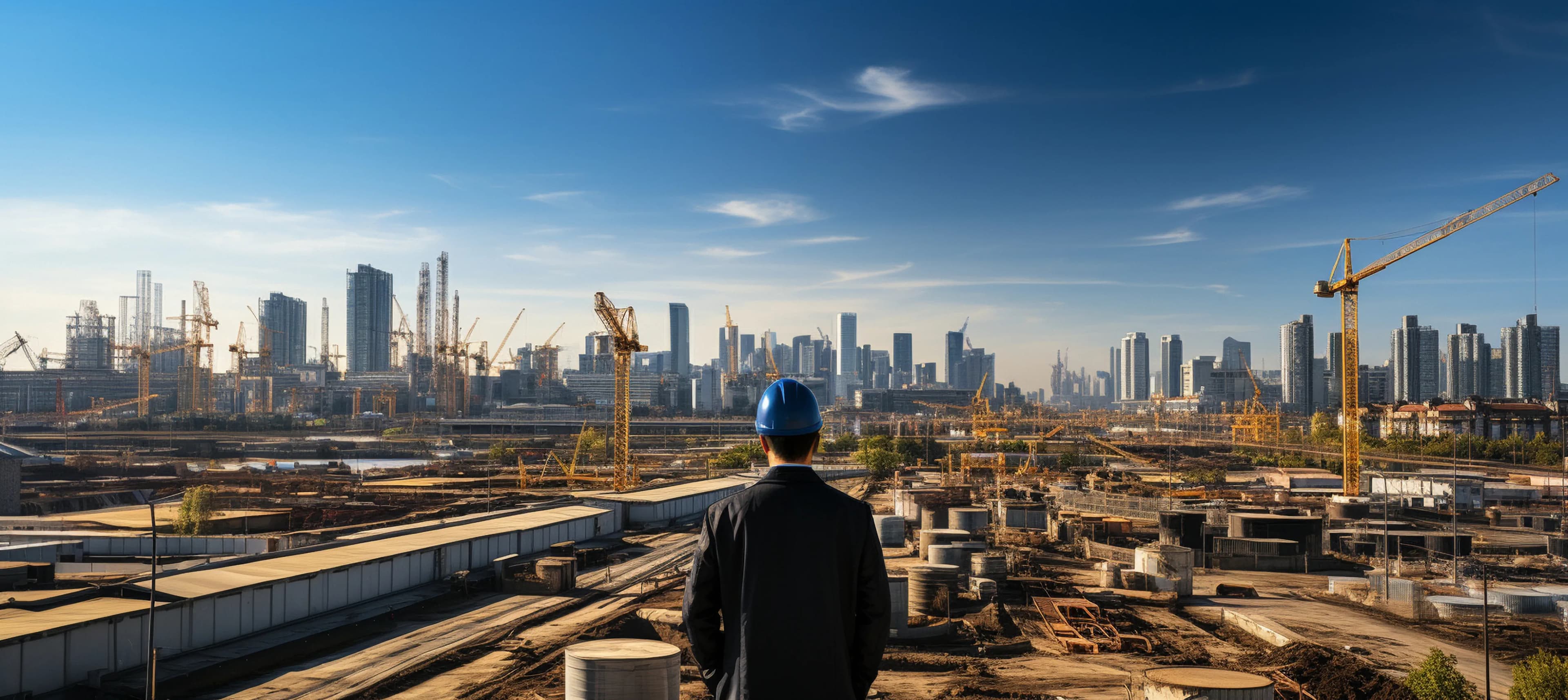 Project consultant reviewing plans on a clipboard at a worksite